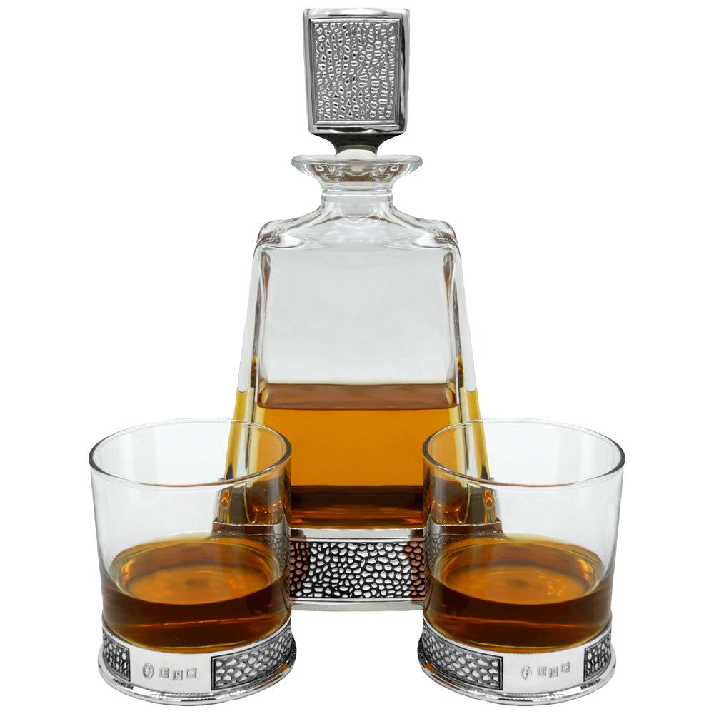 English Factory Manhattan 600ml Whisky Wine & Spirits Decanter Gift Set Includes 2x 11oz Manhattan Tumblers
