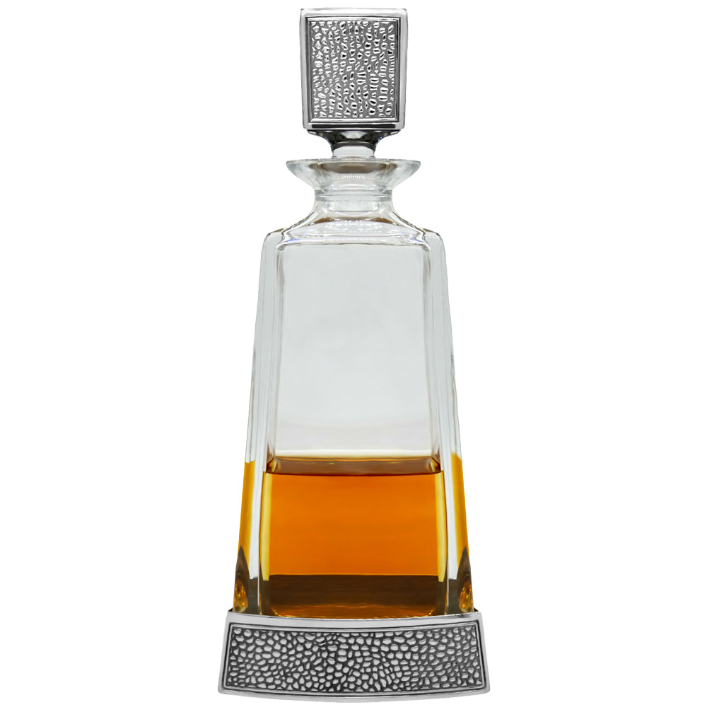 English Factory Manhattan 650ml Whisky Wine & Spirits Decanter Gift Set Includes 2x 11oz Manhattan Pewter Tumblers