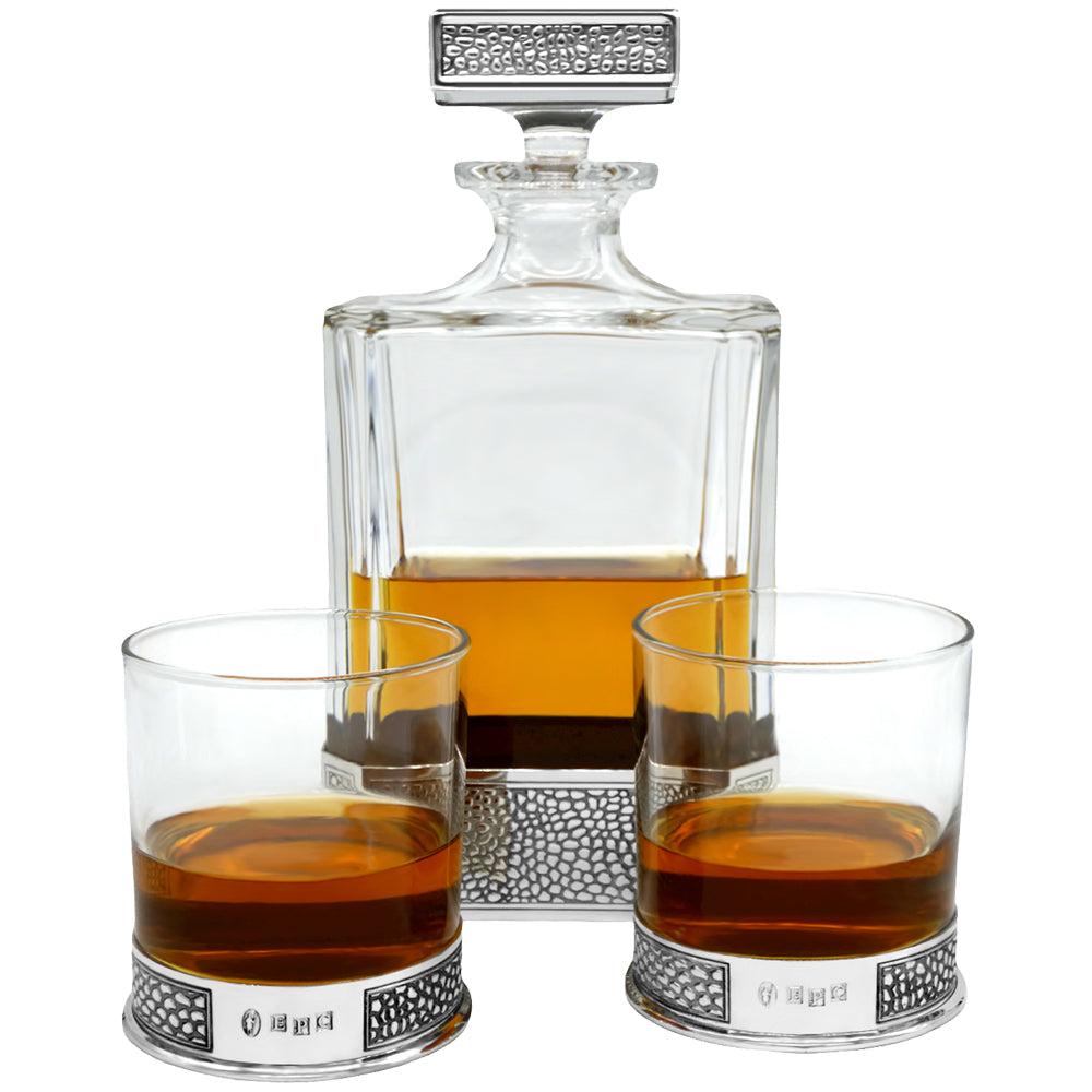 English Factory Manhattan 650ml Whisky Wine & Spirits Decanter Gift Set Includes 2x 11oz Manhattan Tumblers