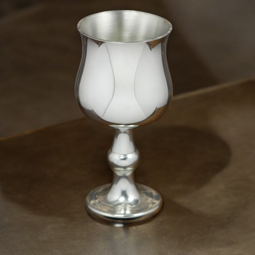 English Factory Medium Traditional Pewter Wine Or Port Goblet