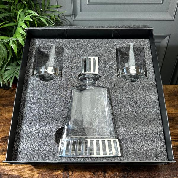 english factory Monaco 600ml Whisky Wine & Spirits Gift Set Includes 2x 11oz Monaco Pewter Tumblers