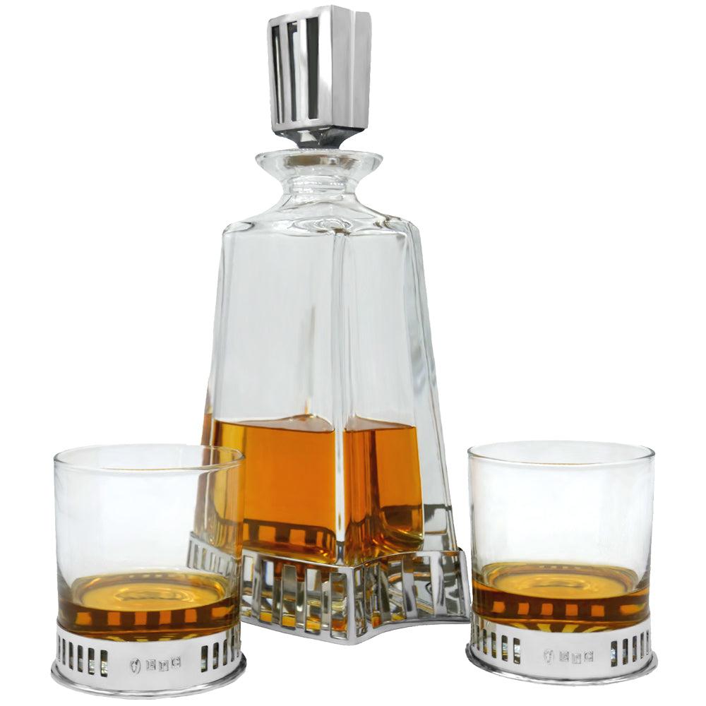 English Factory Monaco 600ml Whisky Wine & Spirits Gift Set Includes 2x 11oz Monaco Pewter Tumblers