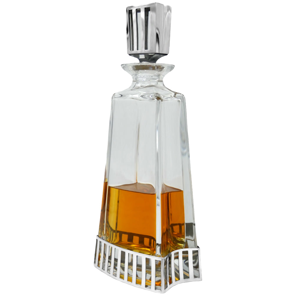 English Factory Monaco 650ml Whisky Wine & Spirits Decanter Gift Set Includes 4x 11oz Monaco Pewter Tumblers