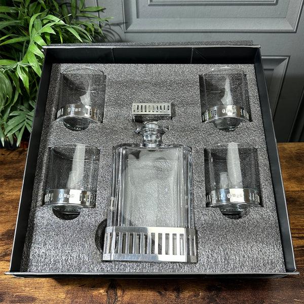 english factory Monaco 650ml Whisky Wine & Spirits Gift Set Includes 4x 11oz Monaco Tumblers