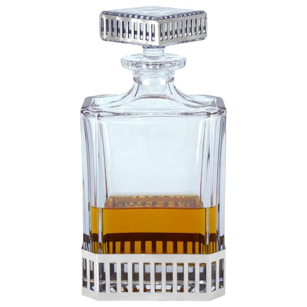 English Factory Monaco 650ml Whisky Wine & Spirits Whisky Or Wine Decanter Gift Set Includes 2x 11oz Monaco Pewter Tumblers