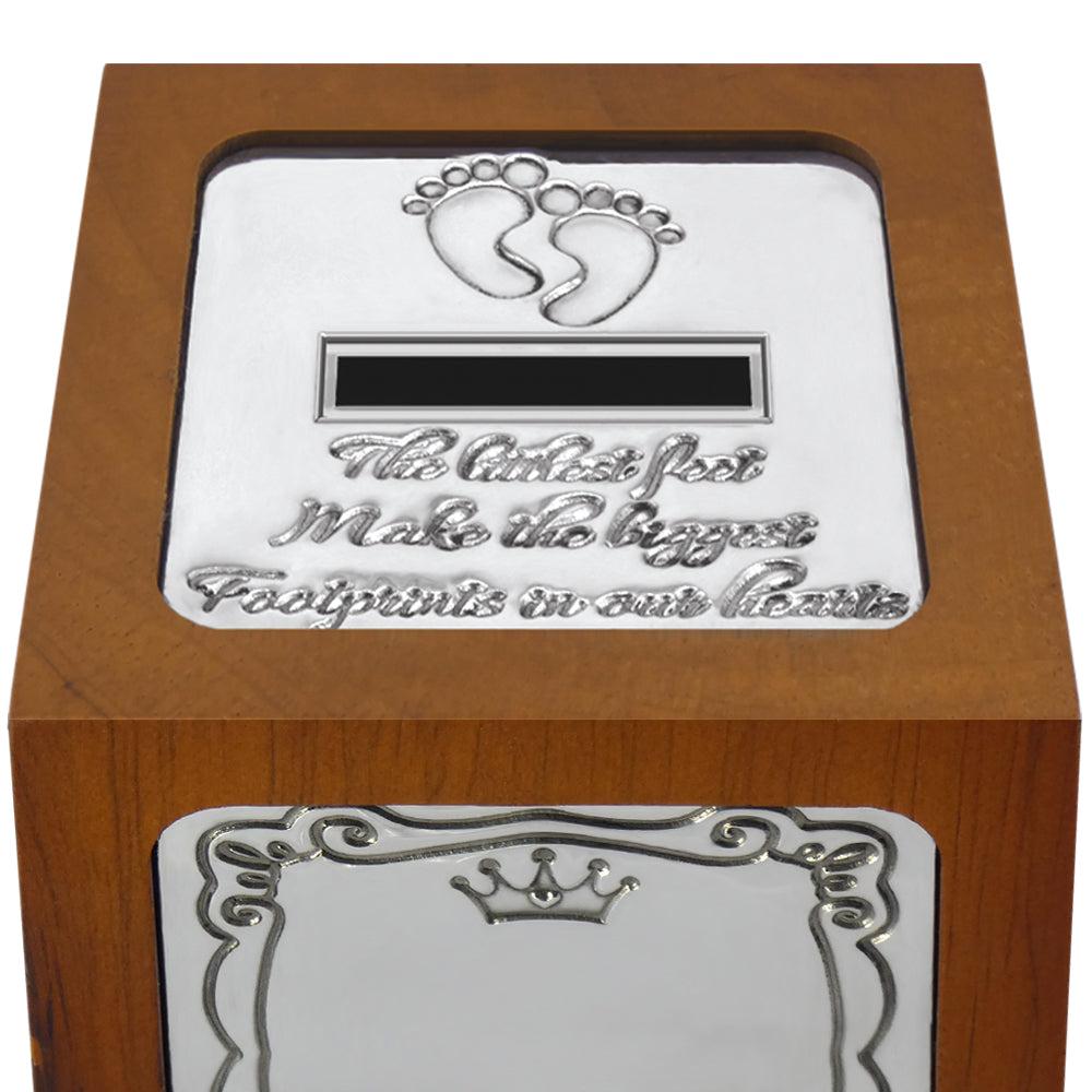 English Factory New Baby Christening Or Baptism Childrens ABC Pewter Money Box - Great Keepsake Gift
