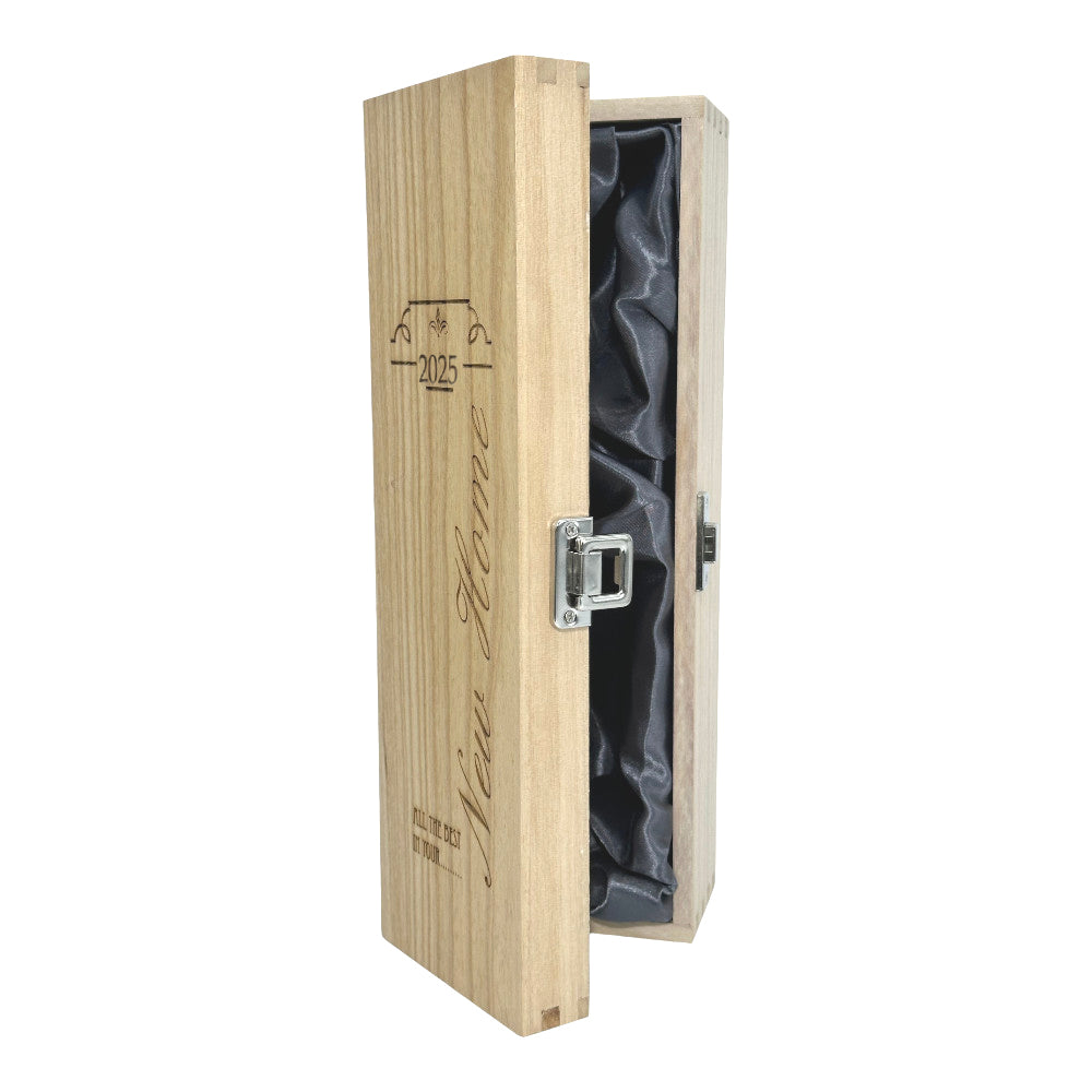 English Factory New Home Single Hinged Champagne Wine Or Whiskey Wooden Box 2025