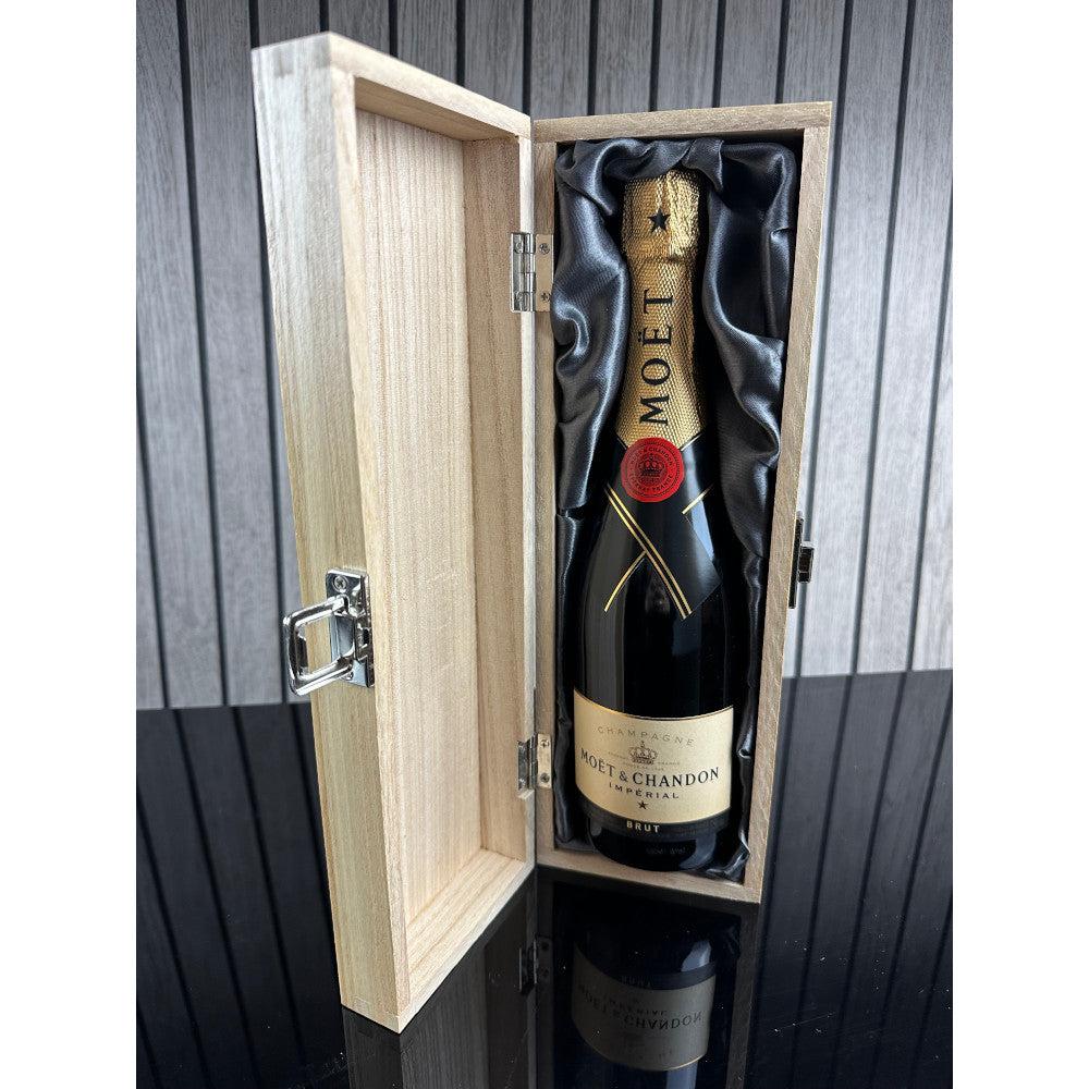 English Factory New Home Single Hinged Champagne Wine Or Whiskey Wooden Box 2025