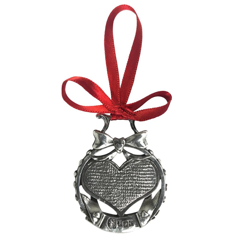 English Factory Our First Christmas Tree Pewter Ornament Bauble Decoration