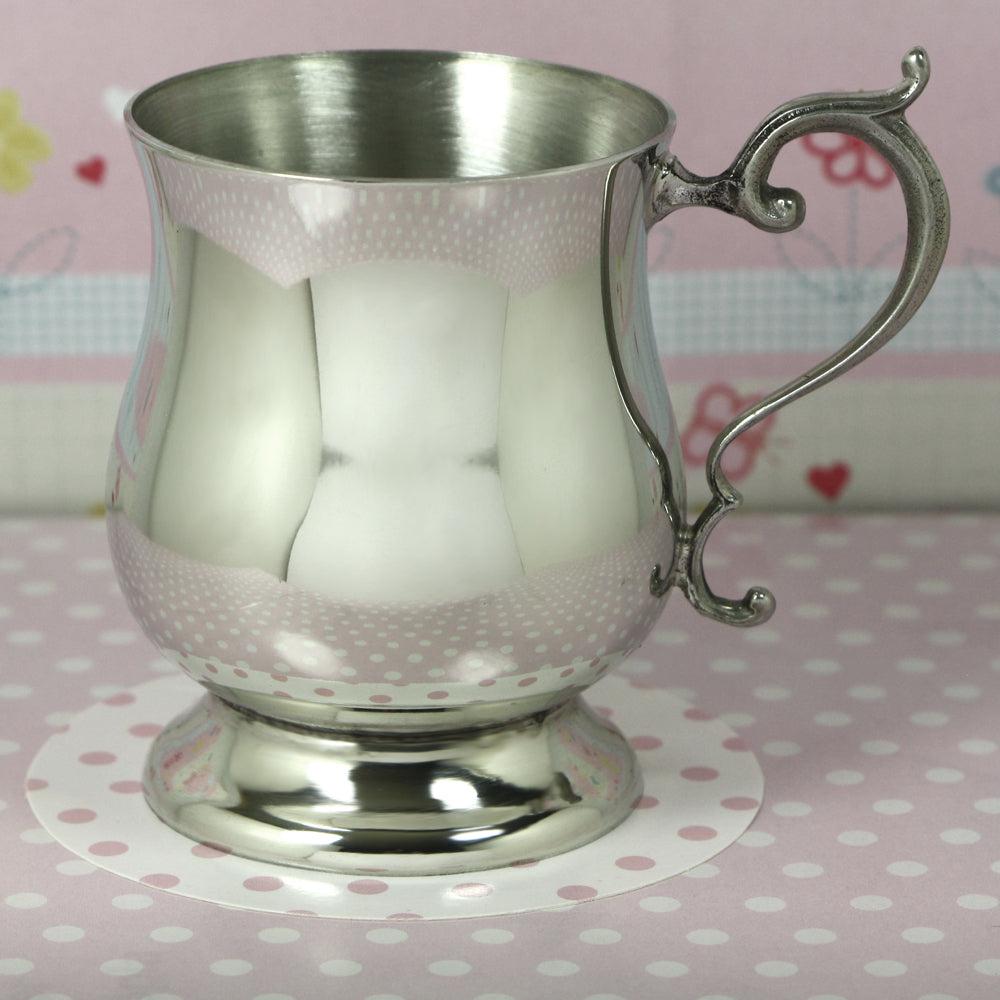 English Factory Pewter Childs Christening Or Baptism Cup