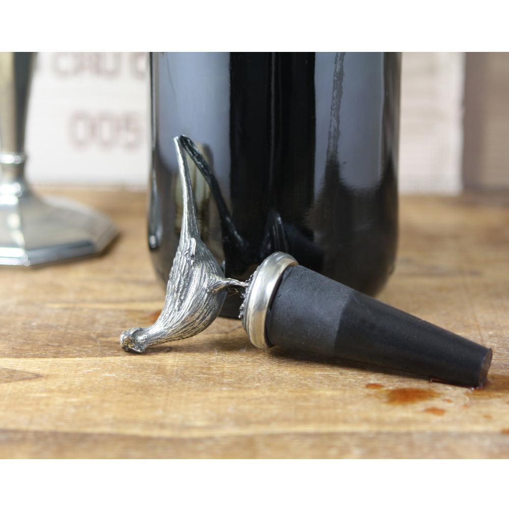 English Factory Pheasant Pewter Wine Bottle Stopper