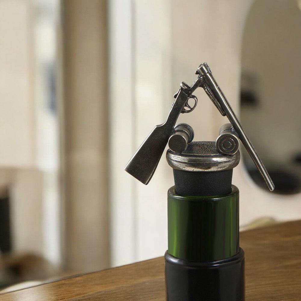 English Factory Shotgun Cartridge Pewter Wine Bottle Stopper