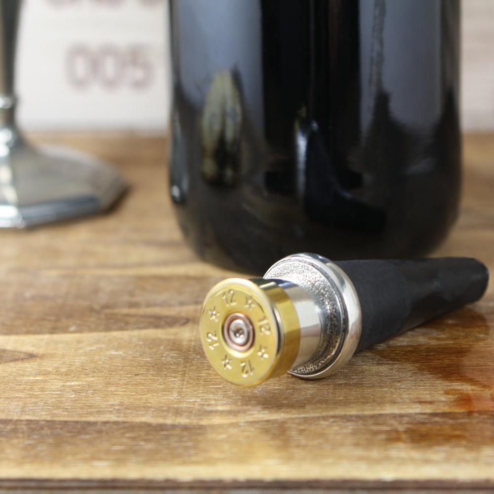 English Factory Shotgun Cartridge Pewter Wine Bottle Stopper