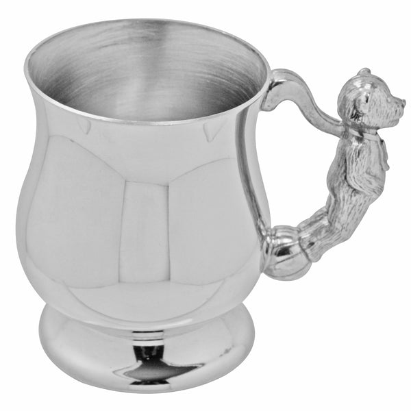 english factory Teddy Bear Handle Pewter Christening Childs Cup