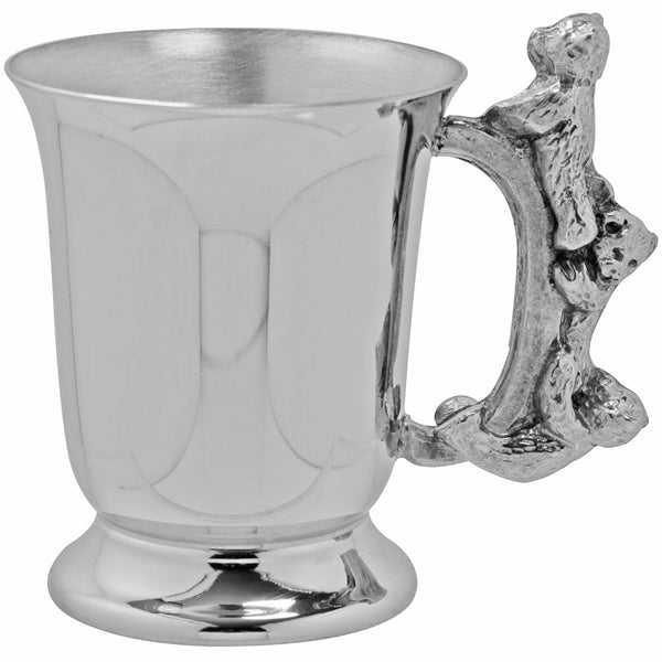 english factory Teddy Bears Playing Pewter Christening Childs Cup
