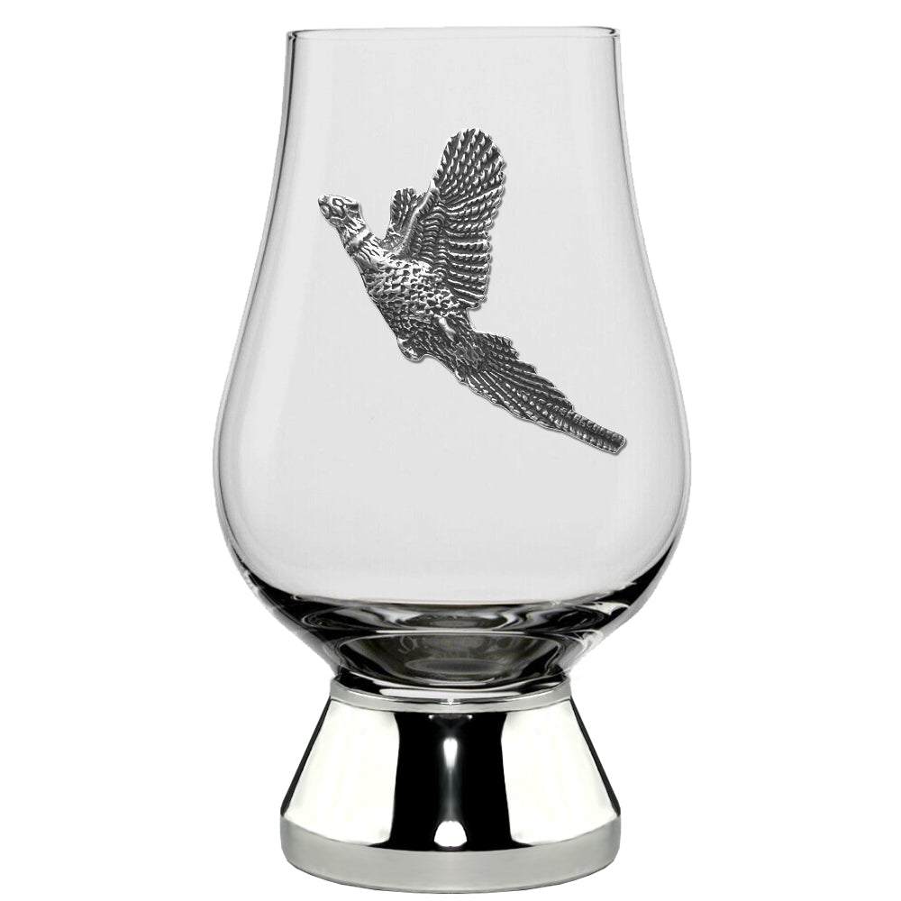 English Factory The Glencairn Whisky Glass With Pewter Base And Pheasant 200ml