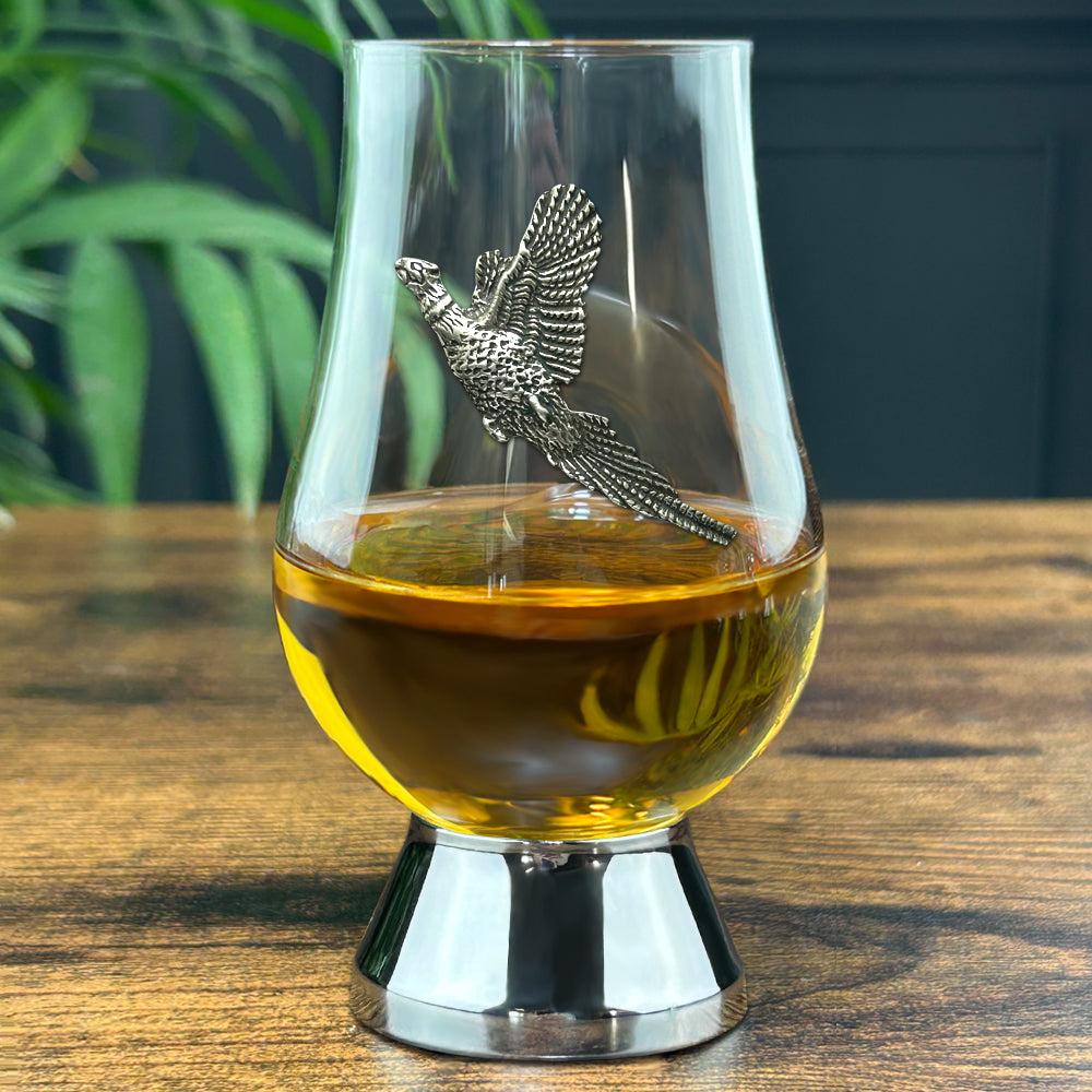 English Factory The Glencairn Whisky Glass With Pewter Base And Pheasant 200ml