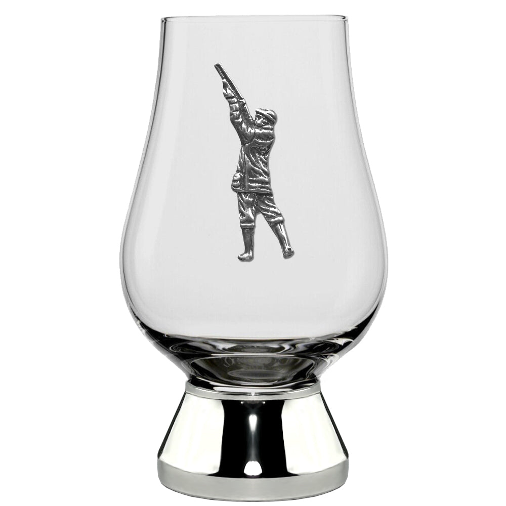English Factory The Glencairn Whisky Glass With Pewter Base And Shooting Badge 200ml