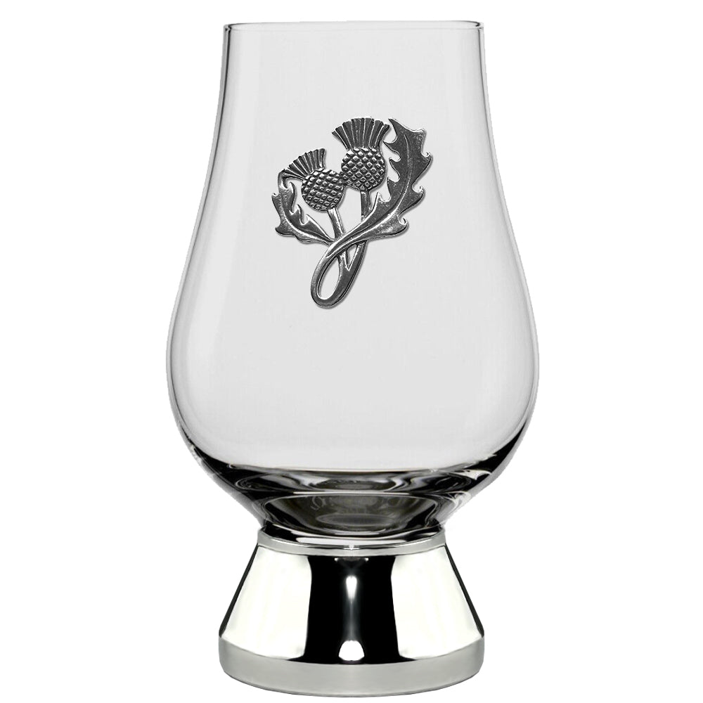 English Factory The Glencairn Whisky Glass With Pewter Base And Thistle 200ml