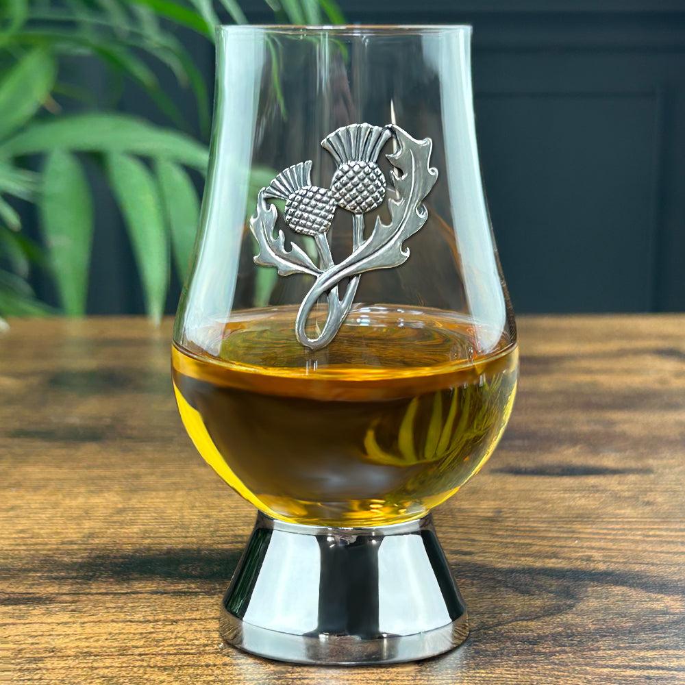 English Factory The Glencairn Whisky Glass With Pewter Base And Thistle 200ml