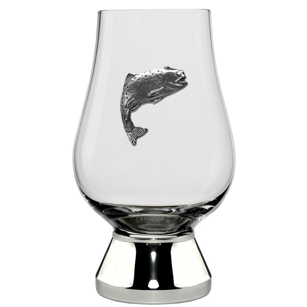 English Factory The Glencairn Whisky Glass With Pewter Base And Trout 200ml