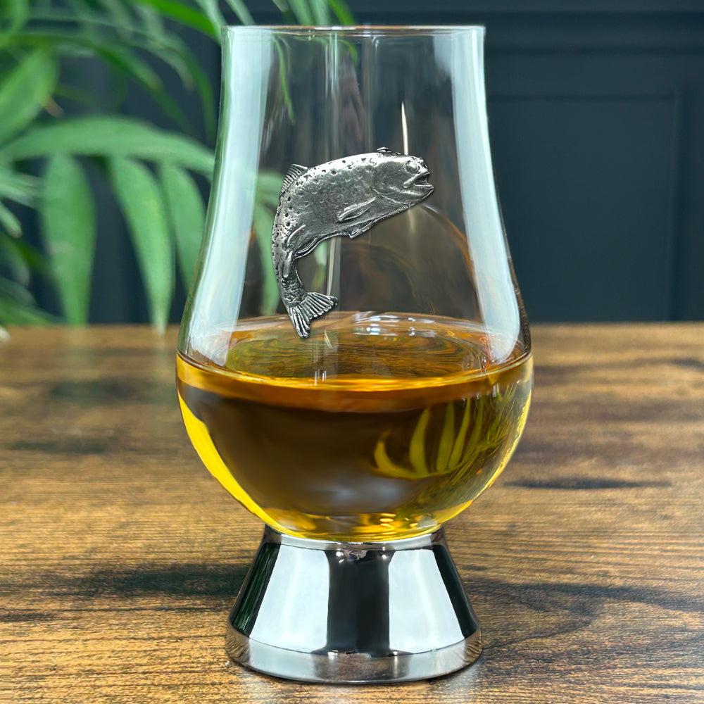 English Factory The Glencairn Whisky Glass With Pewter Base And Trout 200ml