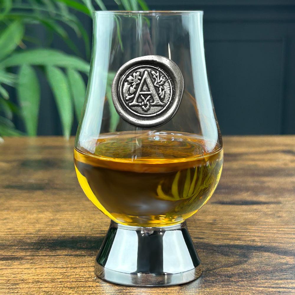 English Factory The Glencairn Whisky Glass With Pewter Monogram Initial 200ml