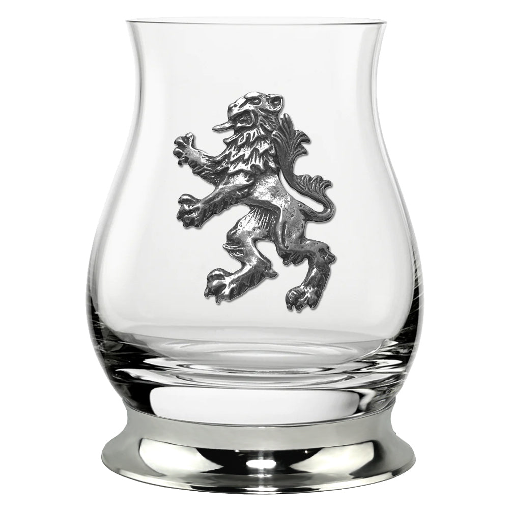 English Factory The Glencairn Whisky Mixer Glass With Pewter Base And Rampant Lion 350ml