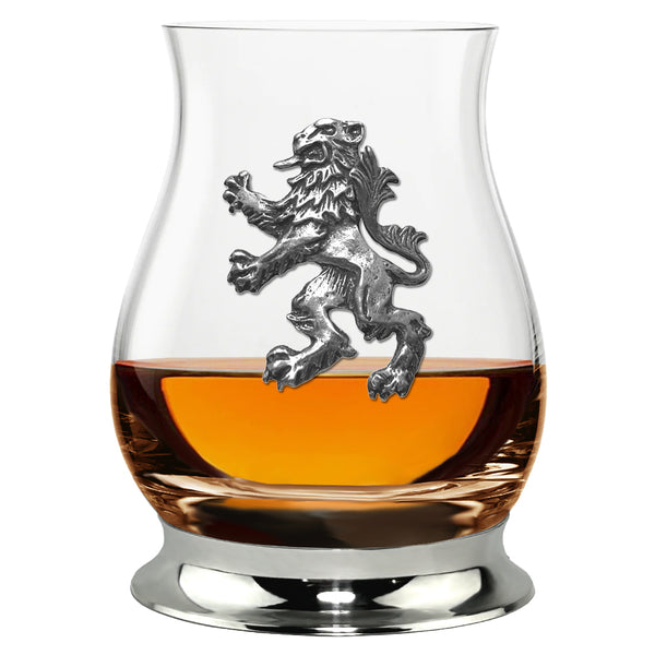 english factory The Glencairn Whisky Mixer Glass with Pewter Base and Rampant Lion 350ml