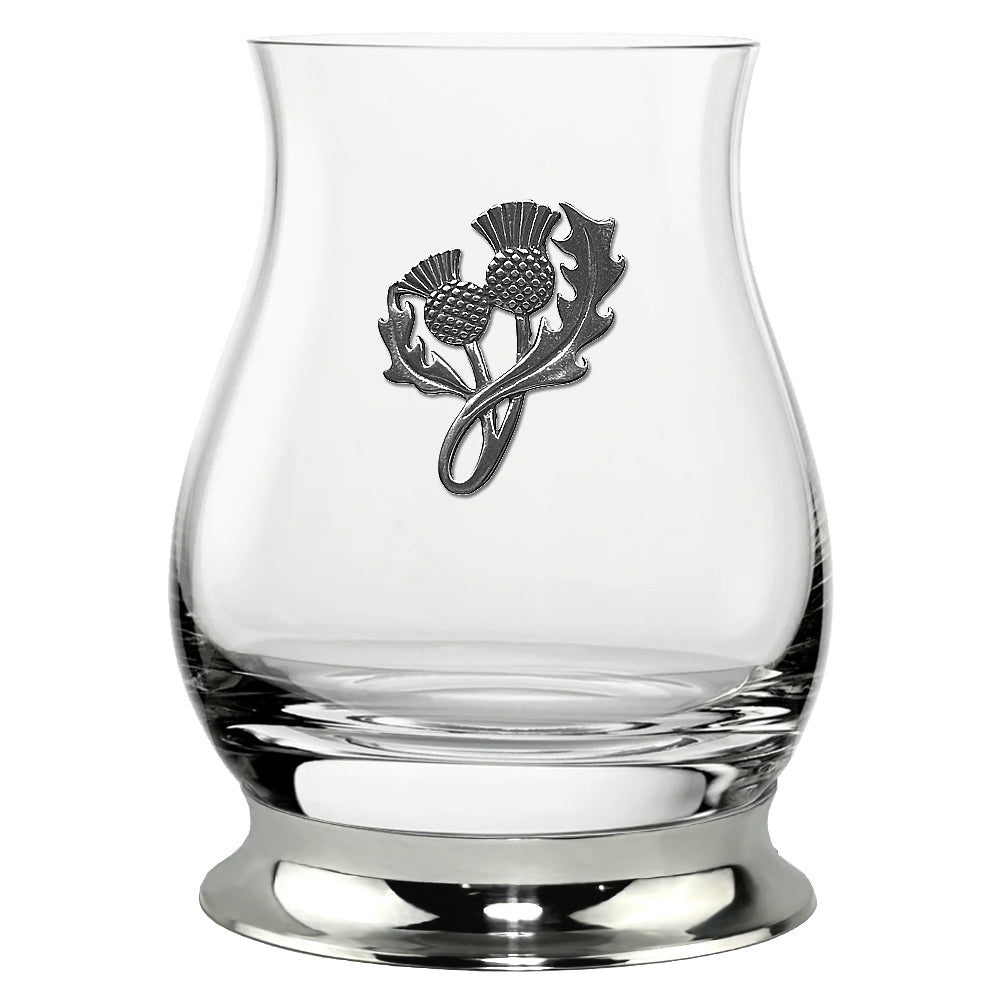 English Factory The Glencairn Whisky Mixer Glass With Pewter Base And Thistle 350ml