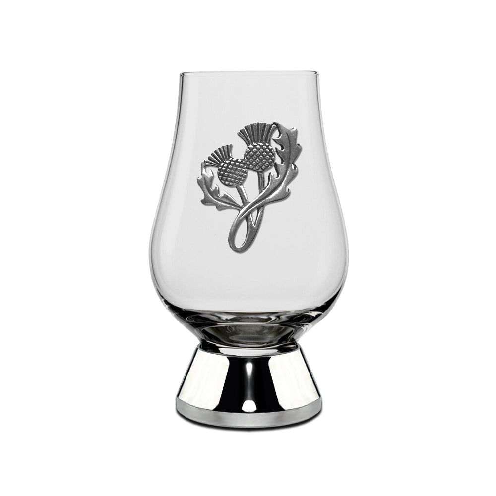 English Factory The Wee Glencairn Whisky Tasting Glass With Pewter Base And Thistle Badge 70ml