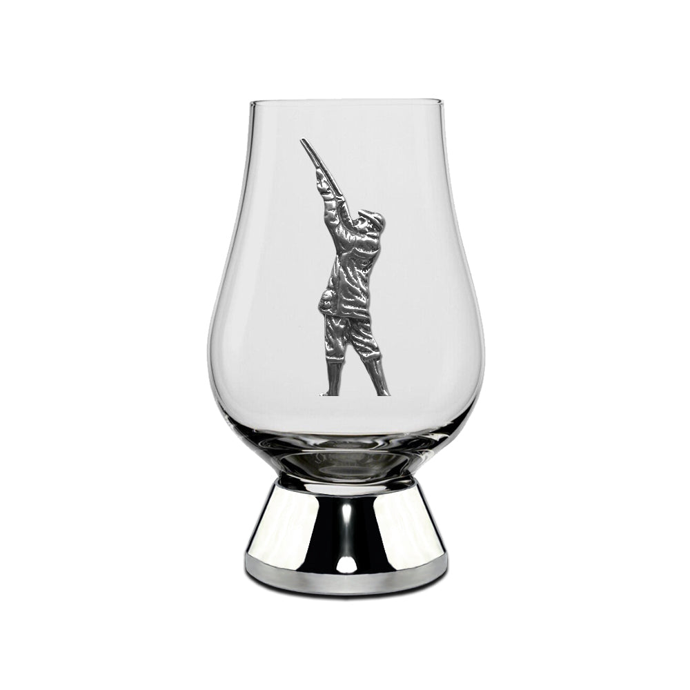 English Factory The Wee Glencairn Whisky Tasting Glass With Pewter Base And Shooting Badge 70ml