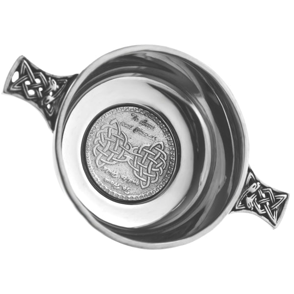 english factory "To Love & Cherish" Wedding Pewter Quaich Bowl