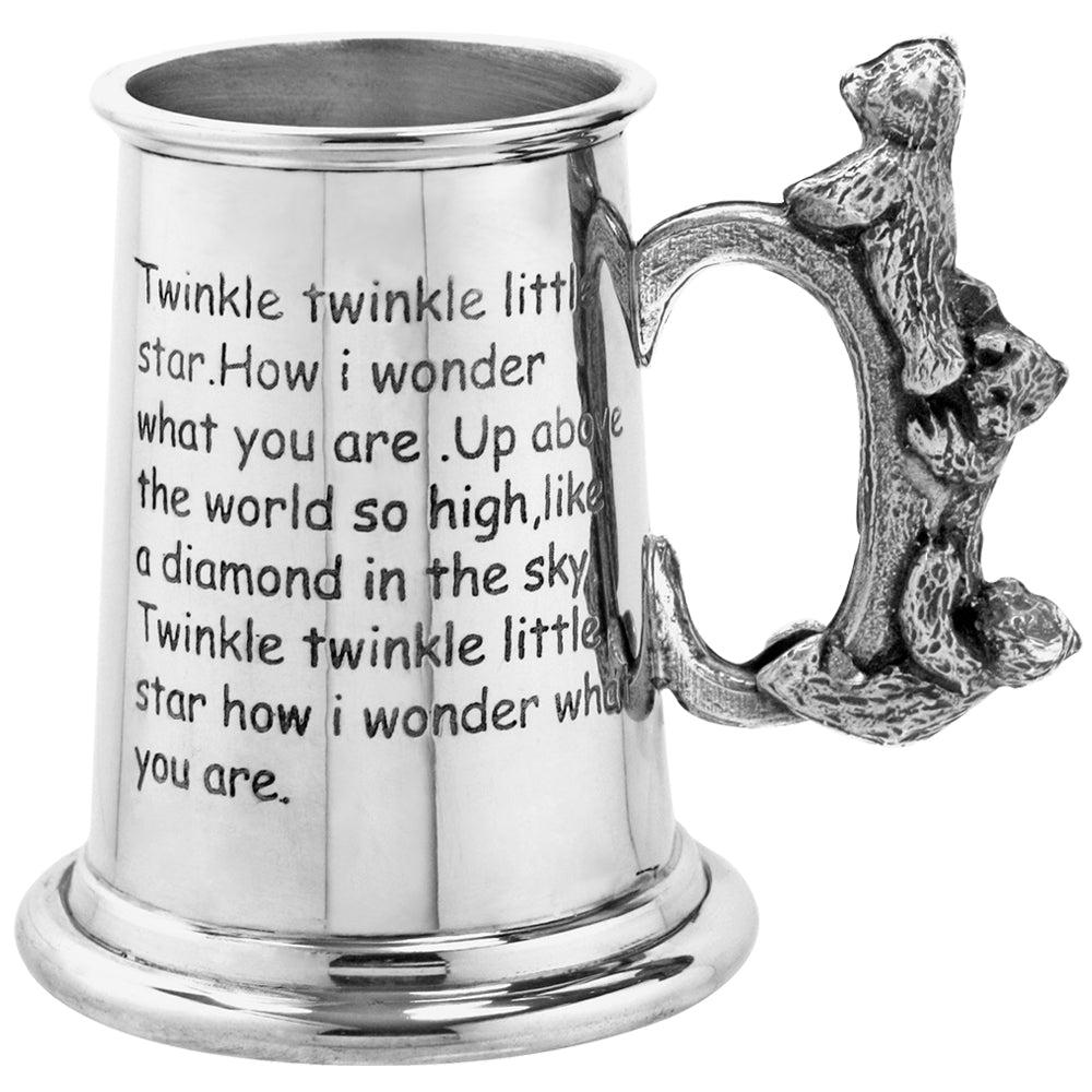 English Factory Twinkle Twinkle Little Star Childrens Pewter Christening Cup
