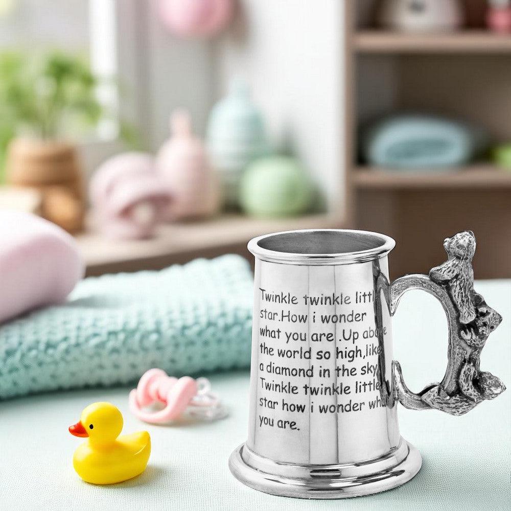 English Factory Twinkle Twinkle Little Star Childrens Pewter Christening Cup