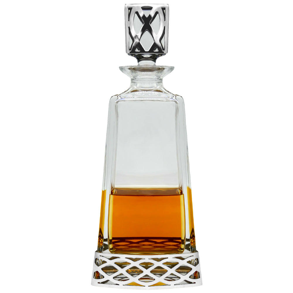 English Factory Uisge Beatha 650ml Whisky Wine & Spirits Decanter Gift Set Includes 4x 11oz Uisge Beatha Pewter Tumblers