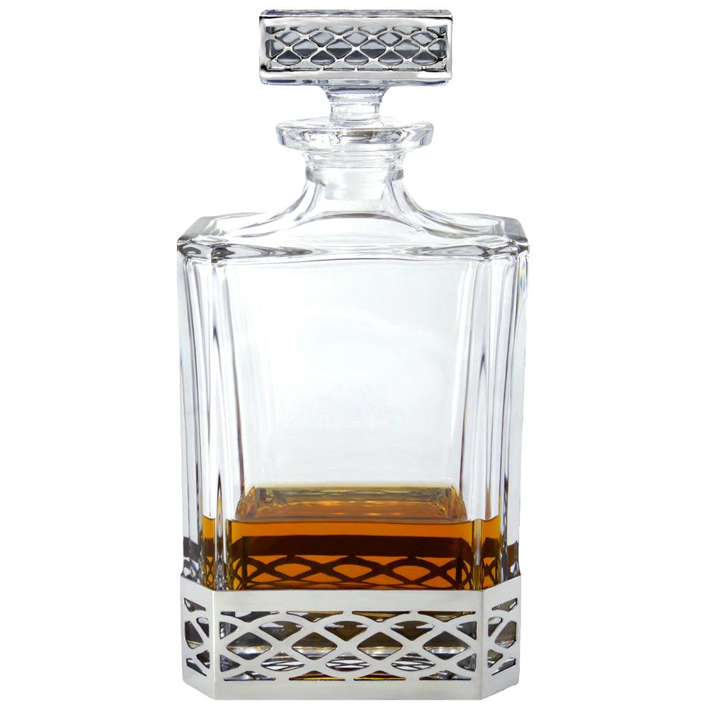 English Factory Uisge Beatha 650ml Whisky Wine & Spirits Decanter Gift Set Includes 4x 11oz Uisge Beatha Pewter Tumblers