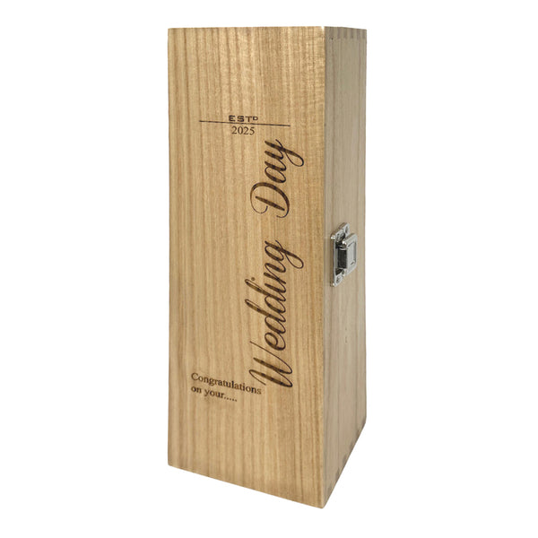 english factory Wedding Day Single Hinged Champagne Wine Or Whiskey Wooden Box 2025