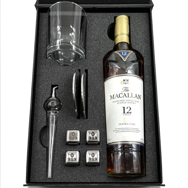 english factory Whisky Double Set 7- Whisky Glass Whisky Pipette Whisky Stones 2x Coasters