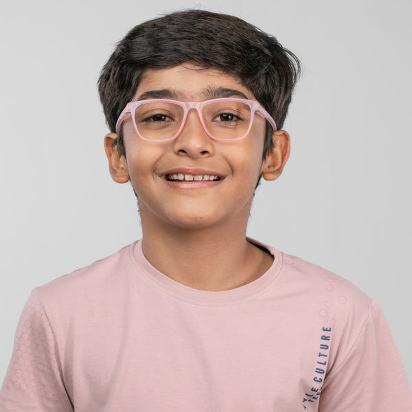 Enrico Bluno Bob Square Computer Glasses For Kids Pink Ice