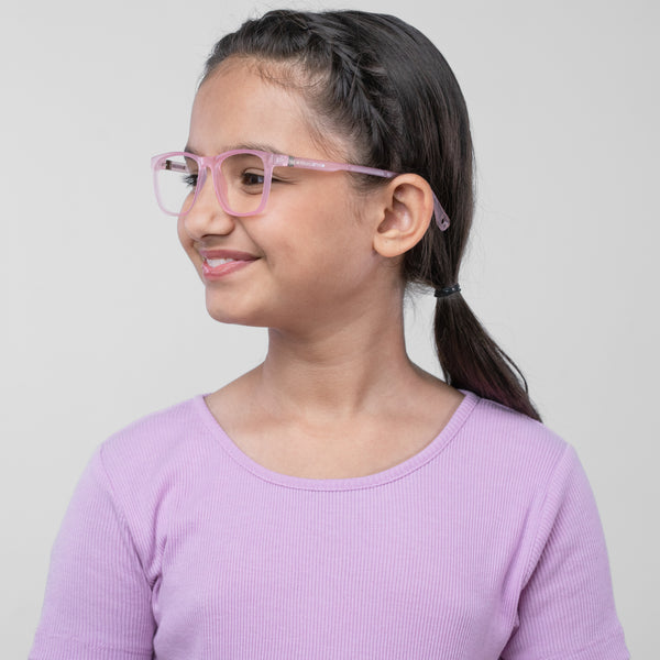 Enrico Bluno Bob Square Computer Glasses For Kids Pink Ice