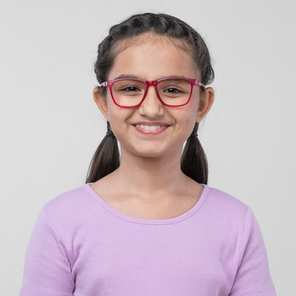Enrico Bluno Bob Square Computer Glasses For Kids Red Ice