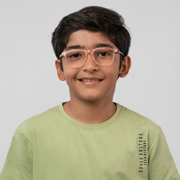 Enrico Bluno Bob Square Computer Glasses For Kids Transparent Red