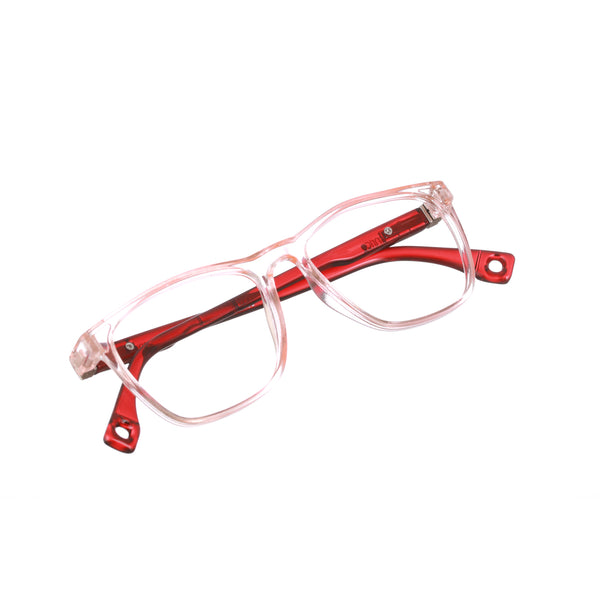 Enrico Bluno Bob Square Computer Glasses For Kids Transparent Red