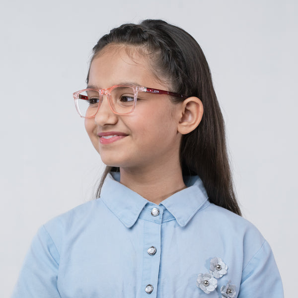 Enrico Bluno Bob Square Computer Glasses For Kids Transparent Red