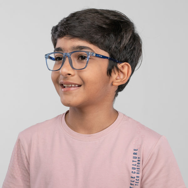 Enrico Bluno Bob Square Computer Glasses For Kids Transparent Blue