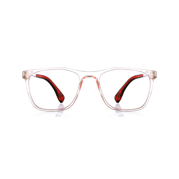 enrico Bluno Bob Square Computer Glasses for Kids Transparent Red