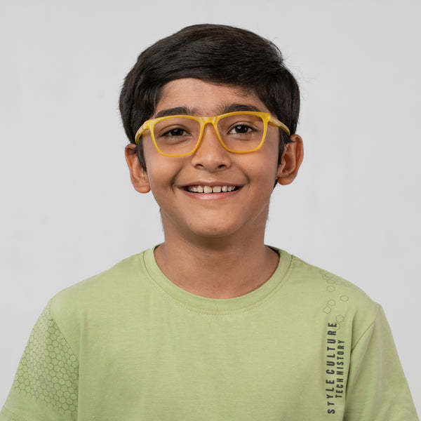 Enrico Bluno Bob Square Computer Glasses For Kids Yellow Ice