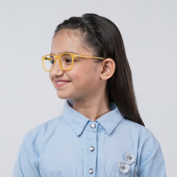 Enrico Bluno Bob Square Computer Glasses For Kids Yellow Ice
