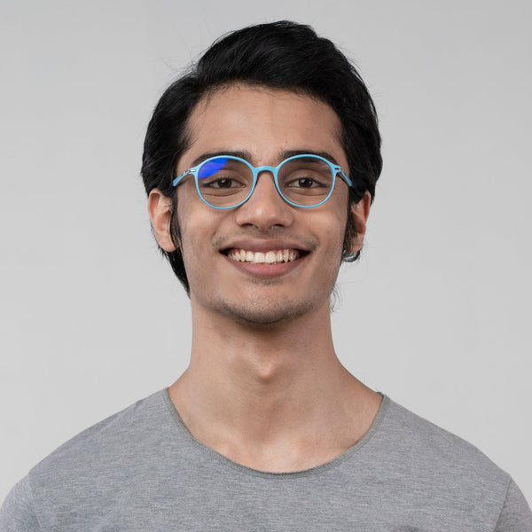 Enrico Bluno Candy Round Computer Glasses For Men (Unisex) Blue